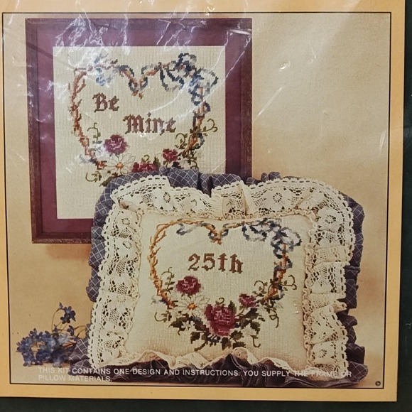 Vintage Sunset Needlepoint Kit 6792 Sentimental Keepsake Heart 25th Anniversary - Picture 2 of 10
